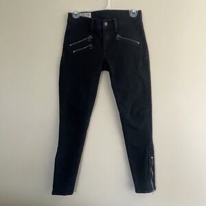 SALE! POLO RALPH LAUREN Tompkins Skinny Biker Jeans Black Size 26 Edgy Moto #073